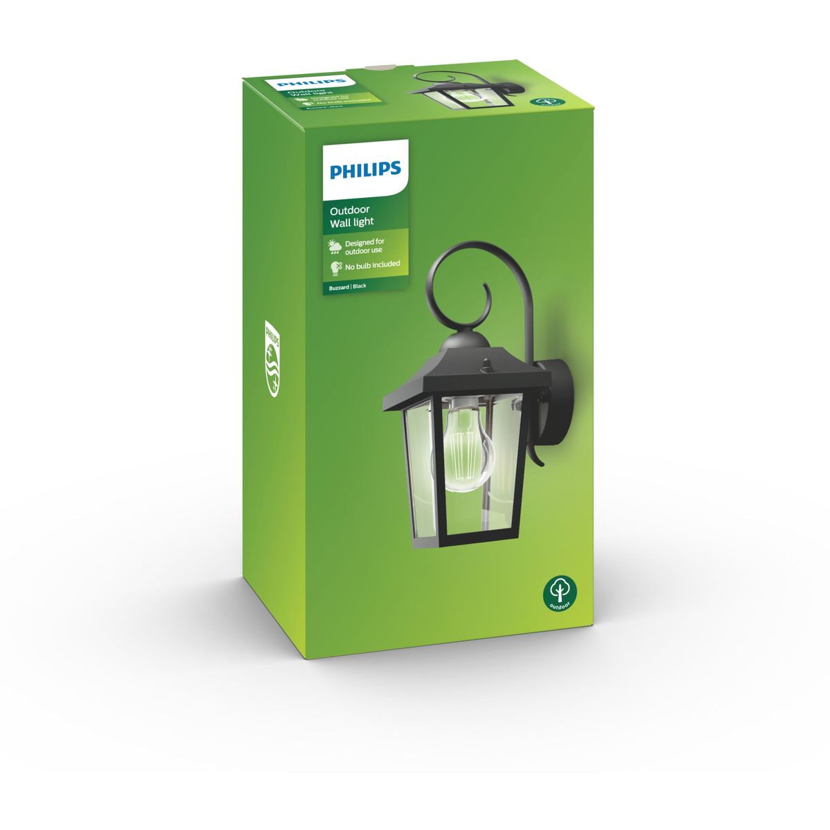 Philips - Buzzard wall lantern black 1x60W 230V