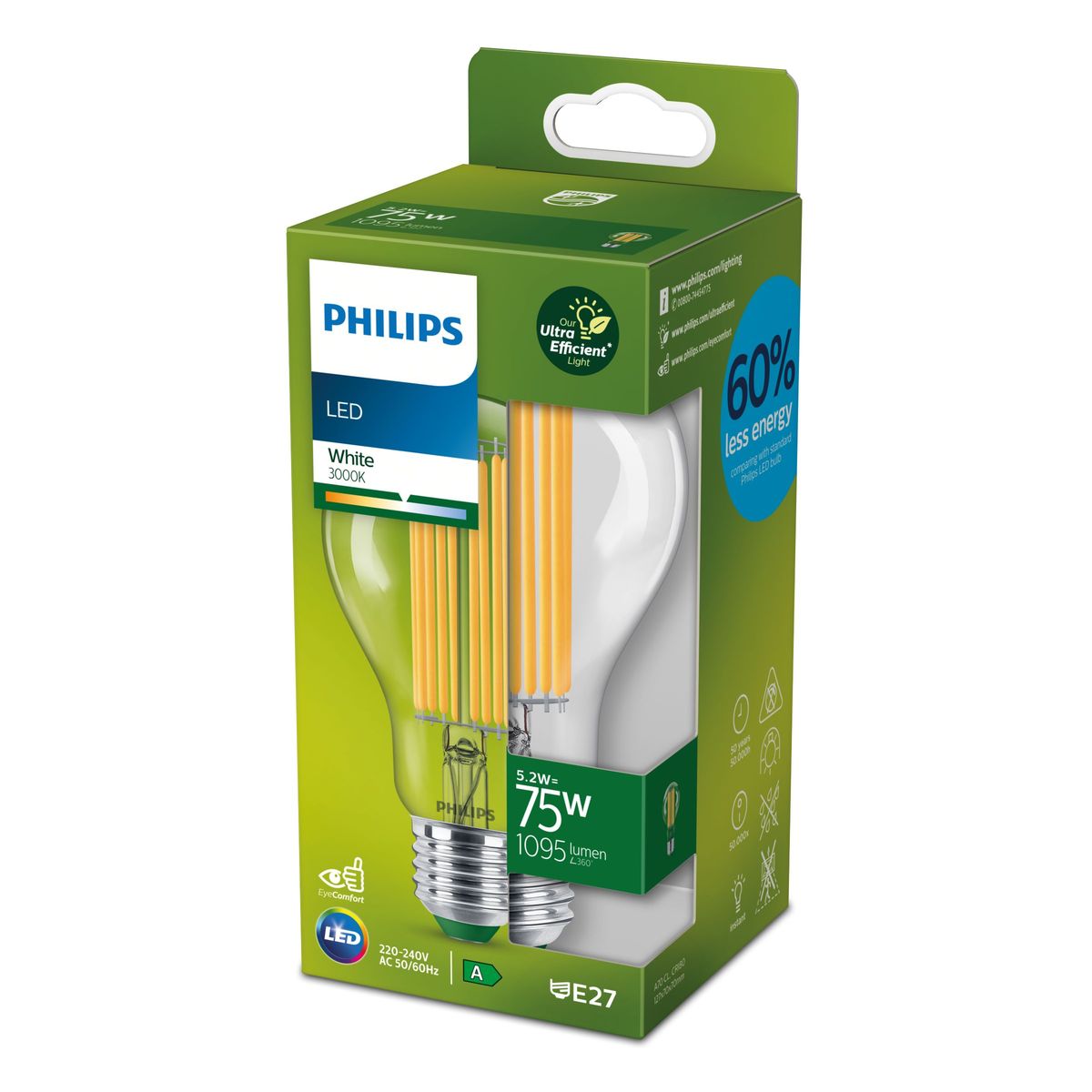 Philips - LED CLA 75W A70 E27 3000K CL UE SRT4
