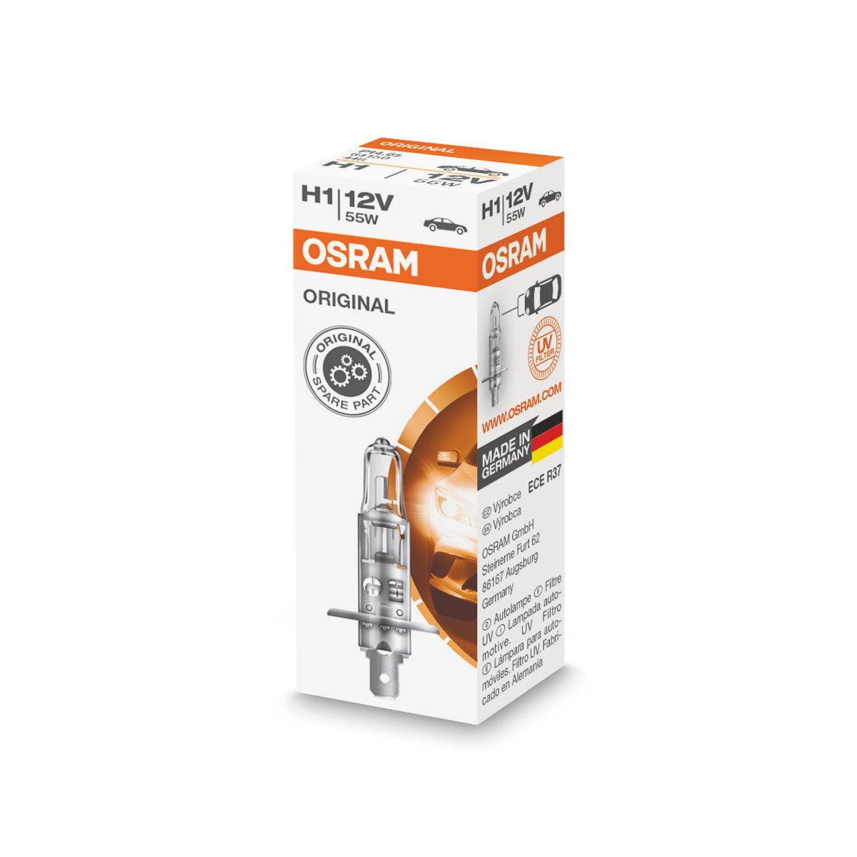 OSRAM ORIGINAL LINE - H1 - 12 V - 55 W - Halogenstrålkastarlampa - Folding Box