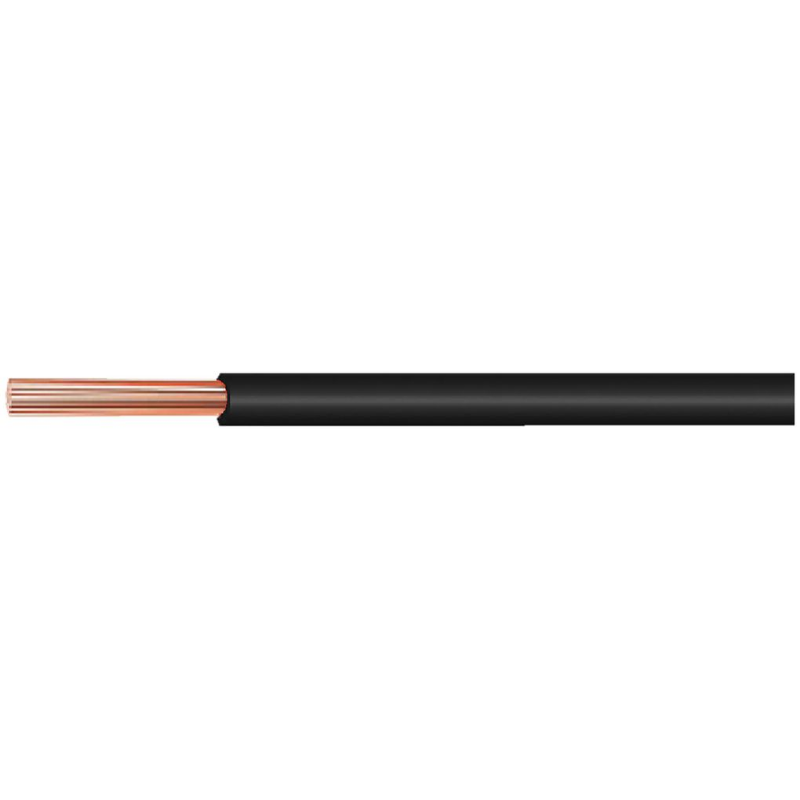 Fåtrådig ledare PVC 1mm2 Naken koppar Svart per meter