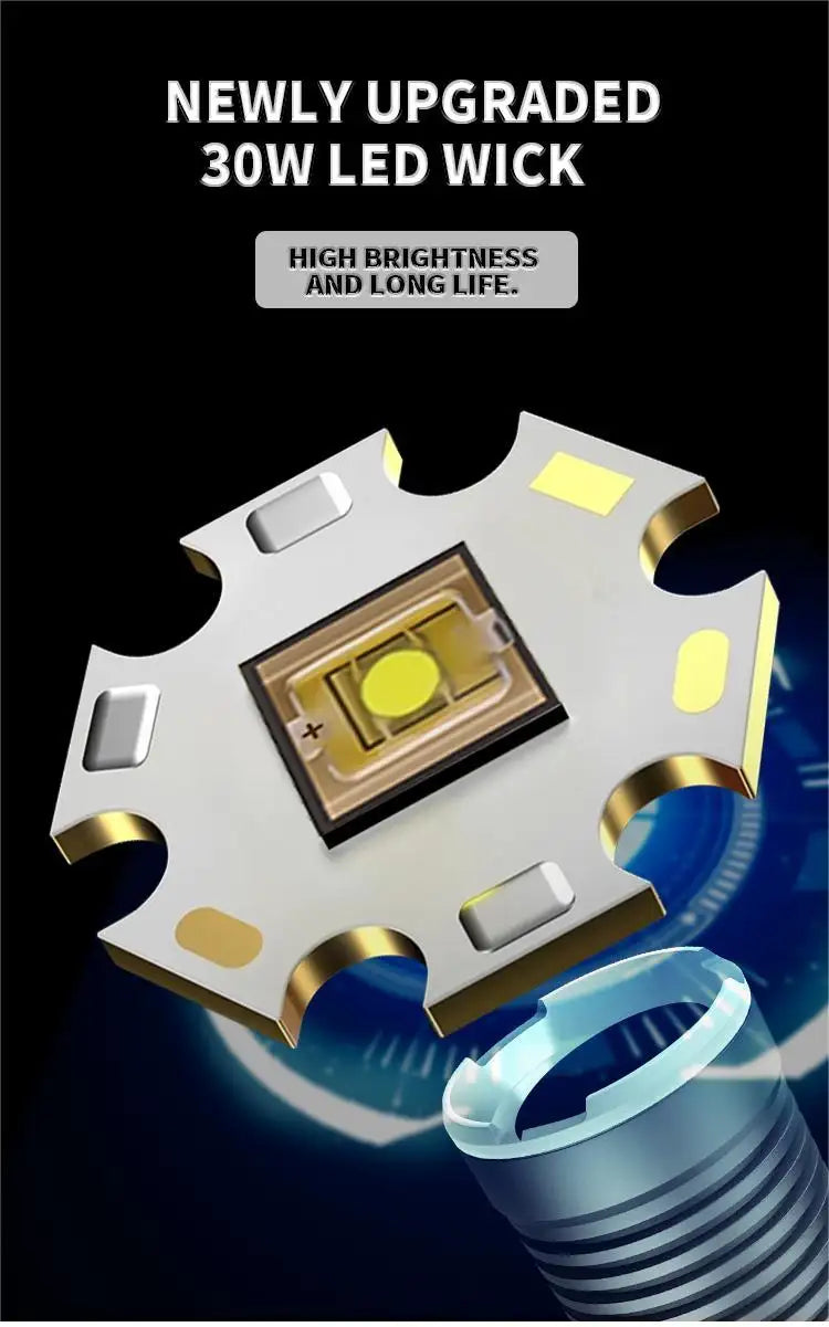 LED Ficklampa - HuntForce 30W