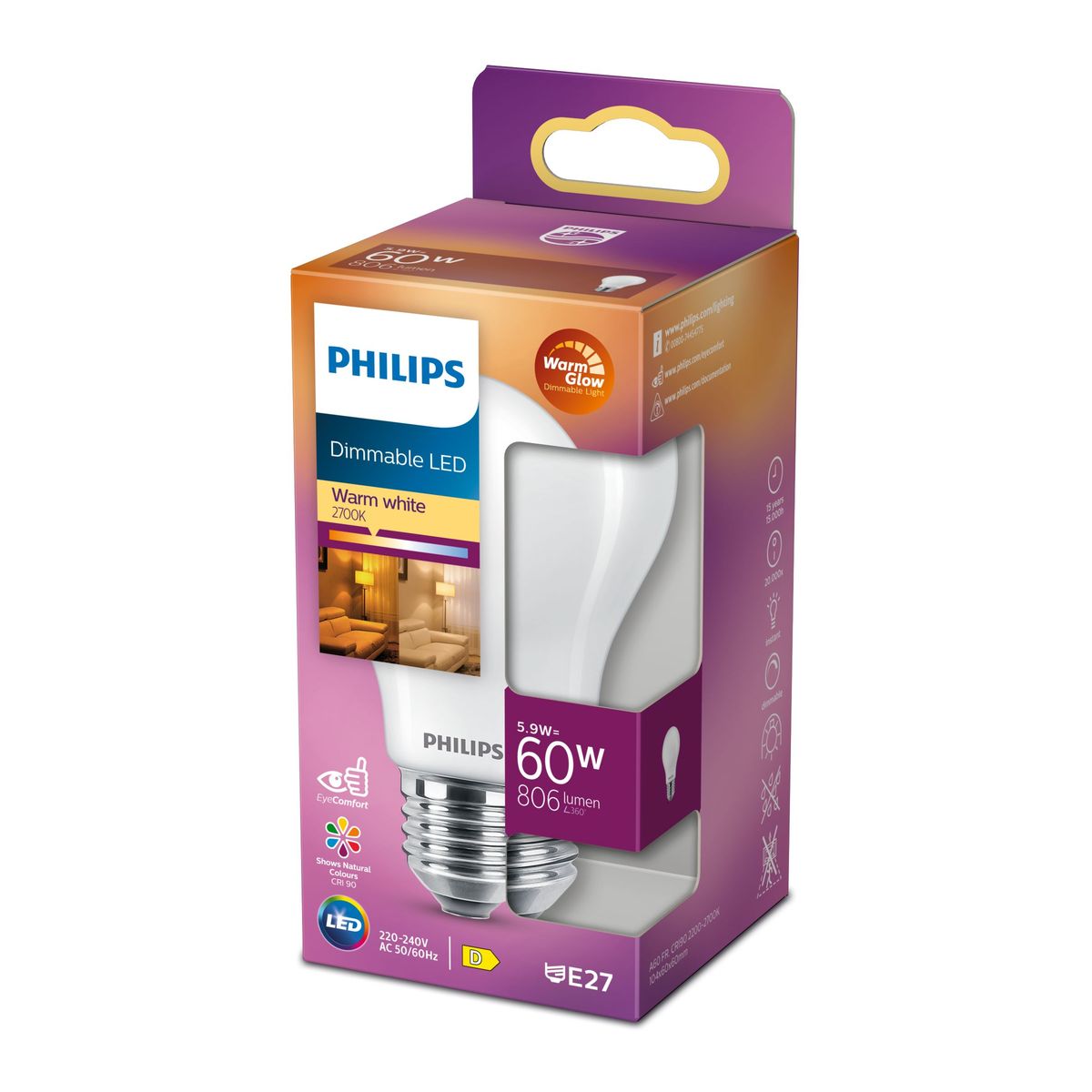 Philips - LED classic 60W A60 E27 FR WGD90 SRT4