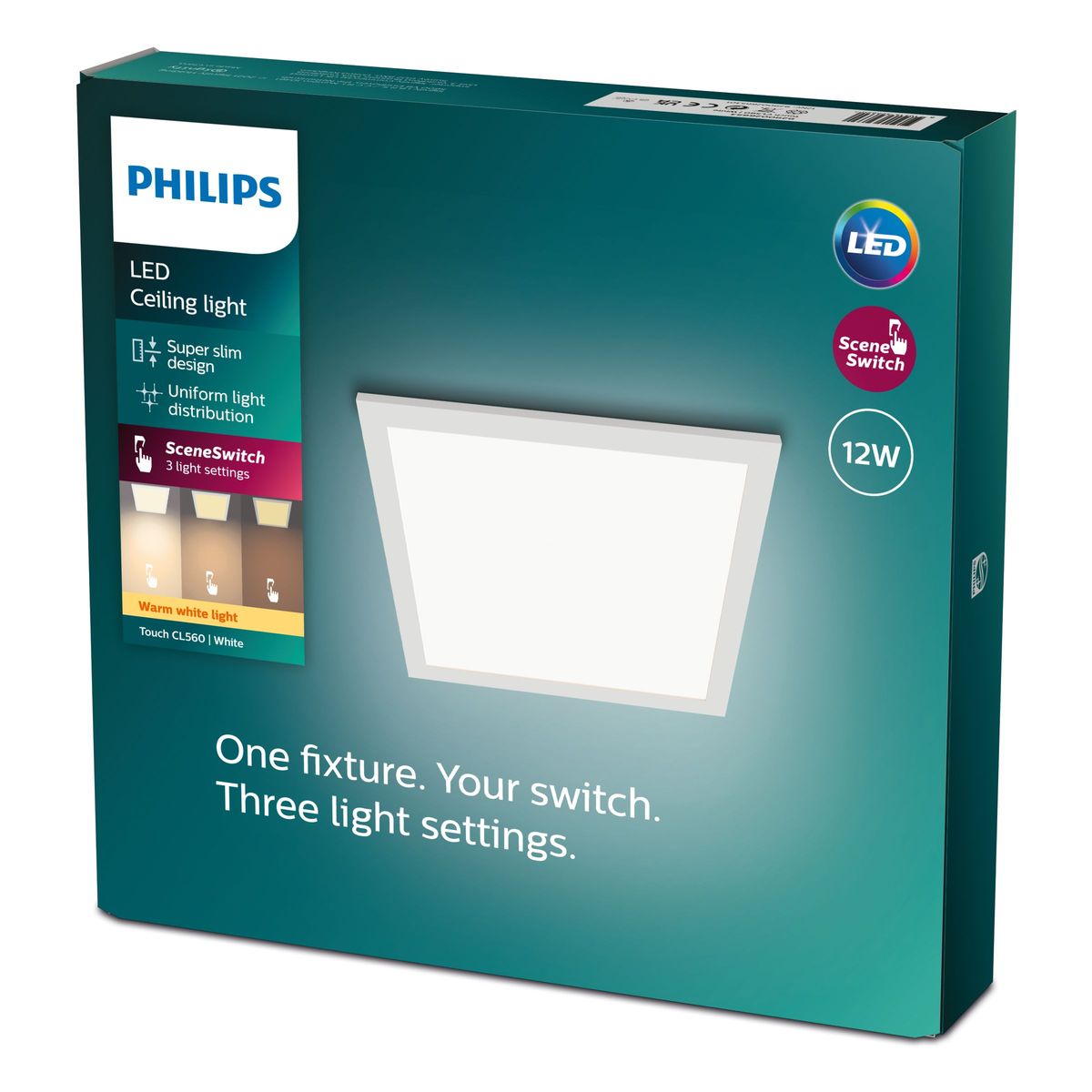Philips - Touch ceiling CL560 SS SQ 12W 27K W HV06
