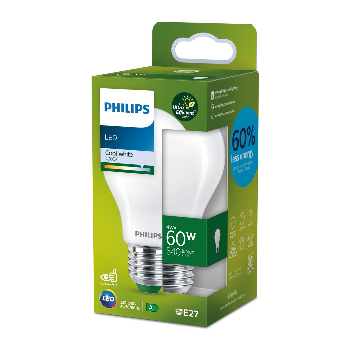 Philips - LED CLA 60W A60 E27 4000K FR UE SRT4