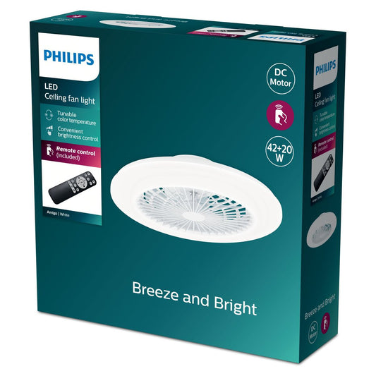 Philips - Amigo Flat Fan Ceiling IR RD 25W+60W WH