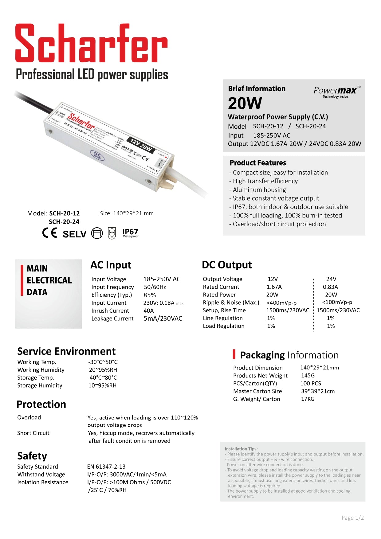 Transformator 230V AC till 24V DC 20W
