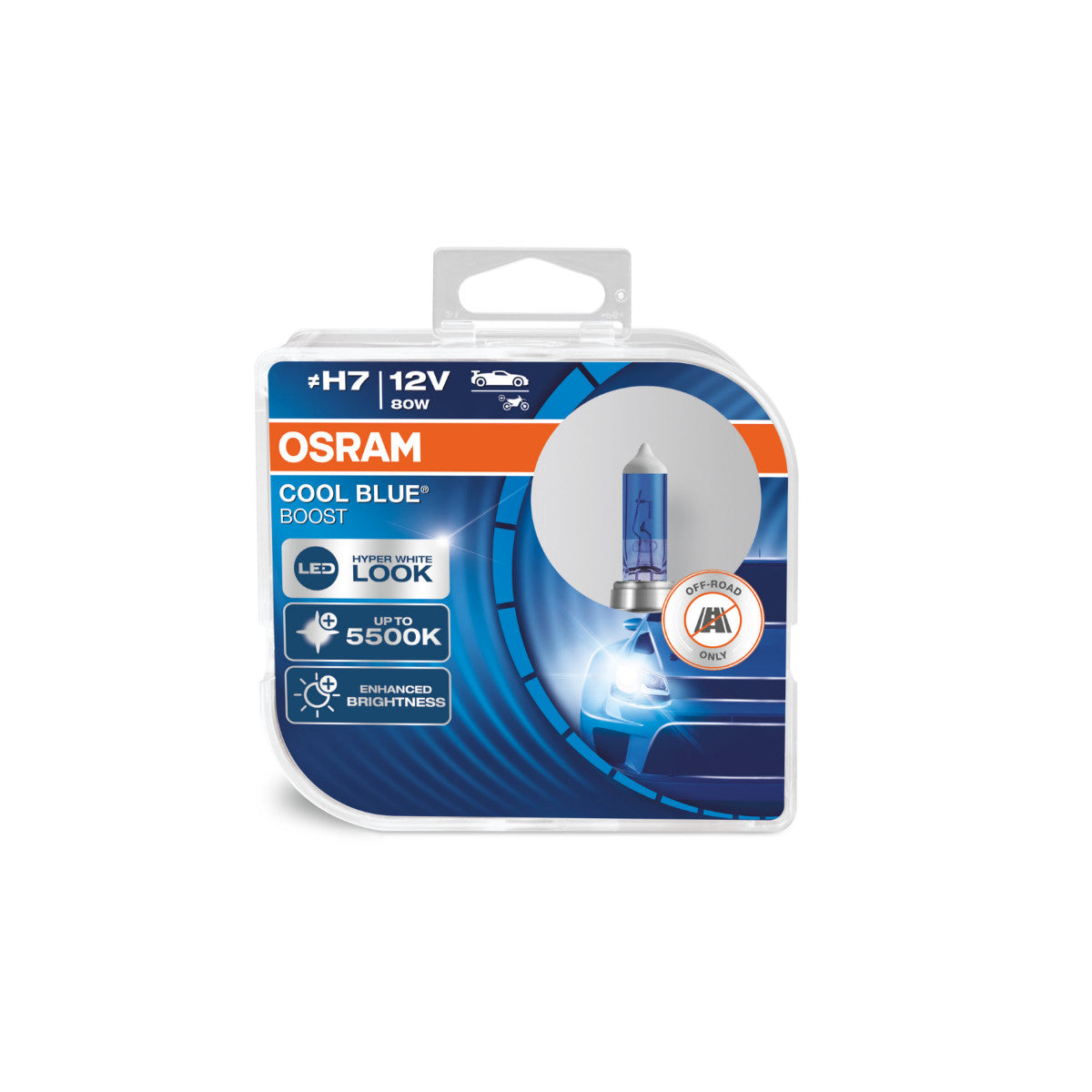 OSRAM COOL BLUE BOOST - Off-road H7 Halogenstrålkastarlampa - 2-PACK