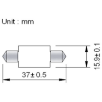 Spollampa 12V/24V 1W 37mm